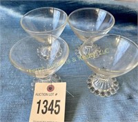 4 ANCHOR HOCKING BOOPIE CLEAR CHAMPAGNE GLASSES