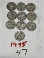 10-1945 HALF DOLLARS