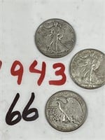 3-1943 HALF DOLLARS
