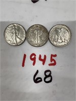 3-1945 HALF DOLLARS