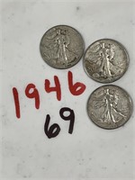 3-1946 HALF DOLLARS