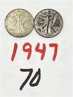 2-1947 HALF DOLLARS