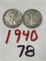 2-1940 HALF DOLLARS