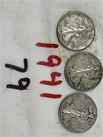 3-1941 HALF DOLLARS