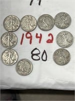 9-1942 HALF DOLLARS