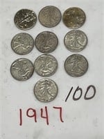 10-1947 HALF DOLLARS