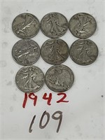8-1942 HALF DOLLARS