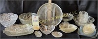 CLEAR SERVING PLATES, BOWLS,