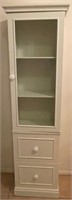 D - NARROW CABINET W/ GLASS DOOR & 2 DRAWERS 63X18