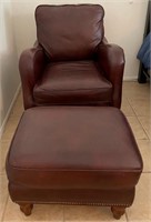 D - LEATHER CHAIR W/ OTTOMAN (M4)