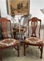 FRENCH SIDE TABLE, (2) QUEEN ANNE STYLE  CHAIRS,
