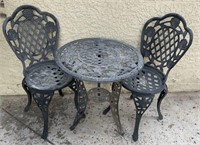 D - PATIO BISTRO TABLE W/ 2 CHAIRS
