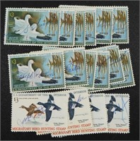 Lot of 16 Signed Duck Hunting Stamps from the
