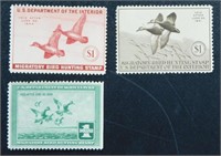 1938, 1941, & 1944 Mint Duck Stamps - Unsigned