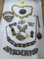 Vintage Marcasite Necklaces, Brooches & Ring,