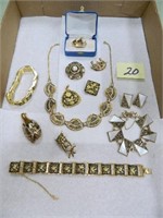 Vintage Damacene Spanish Gold & Black Necklaces,