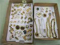 (2) Flats of Gold Tone Jewelry