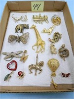 Figural Pins - Cats, Dogs, Snake, Elephant, Etc.