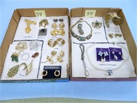 (2) Flats of Signed Vintage Jewelry - Barclay,