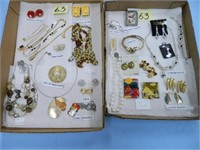 (2) Flats of Assorted Costume Jewelry -
