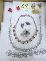 Vintage Lisner Necklaces, Brooch & Earring Sets,