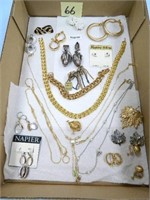 Flat of Vintage Napier Necklaces, Earring, Brooch