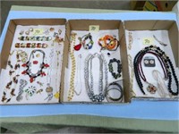 (3) Flats of Costume Jewelry