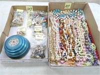 Assorted Beads Plus Earrings and Parts