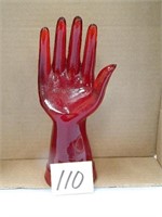 Vintage Amberina Glass Hand Glove Display