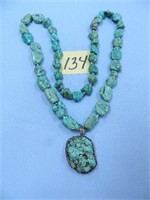 28" Southwestern Style Turquoise Necklace &
