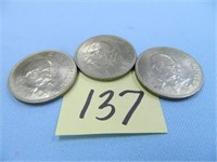 (3) 1965 British Churchill Silver Dollars