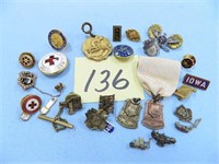 Assorted Iowa High School and College Pins plus