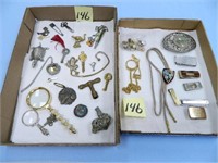 (2) Flats of Men's Jewelry and Trinkets Including