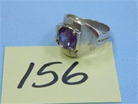 Nice 925 Size 11 Ring with Purple Sapphire Tested
