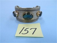 Unusual 925 Sterling Cuff Bracelet, 53.3gr