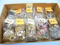 Misc. Flat of Bagged (As Is) Jewelry Parts, 10