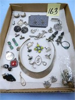 Silvertone Earrings, Pendant, Necklace & Charms
