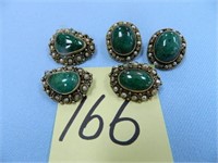 Made in Israel Vintage Eilat Stone Pin and Earring