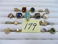 (18) Costume Rings, Assorted Sizes