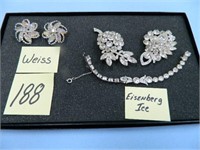 Eisenberg Ice Brooches & Bracelet Plus a pair of