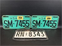 US Forces In Germany License Plates, 2 Matching &