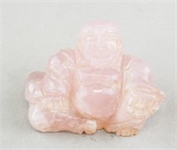 Chinese Rose Quartz Carved Buddha