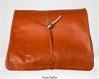 Hermes Orange Leather Scroll Bag/ Pouch