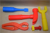 Lot of vintage Plastic Toy Tools w/ hammer +