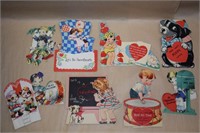 (10) Vintage Die Cut Valentine's Cards
