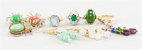 10 pcs Assorted Brooches, Rings and Earrings