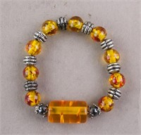 Amber and Decorative Beads Bracelet