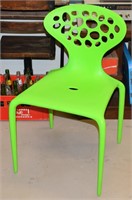 Mod Solid Neon Green Plastic Cutout Accent Chair
