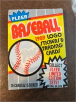 FLEER 1989 BASEBALL LOGO STICKERS AND TRADING CARD