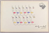American Watercolor on Paper Signed Andy Warhol